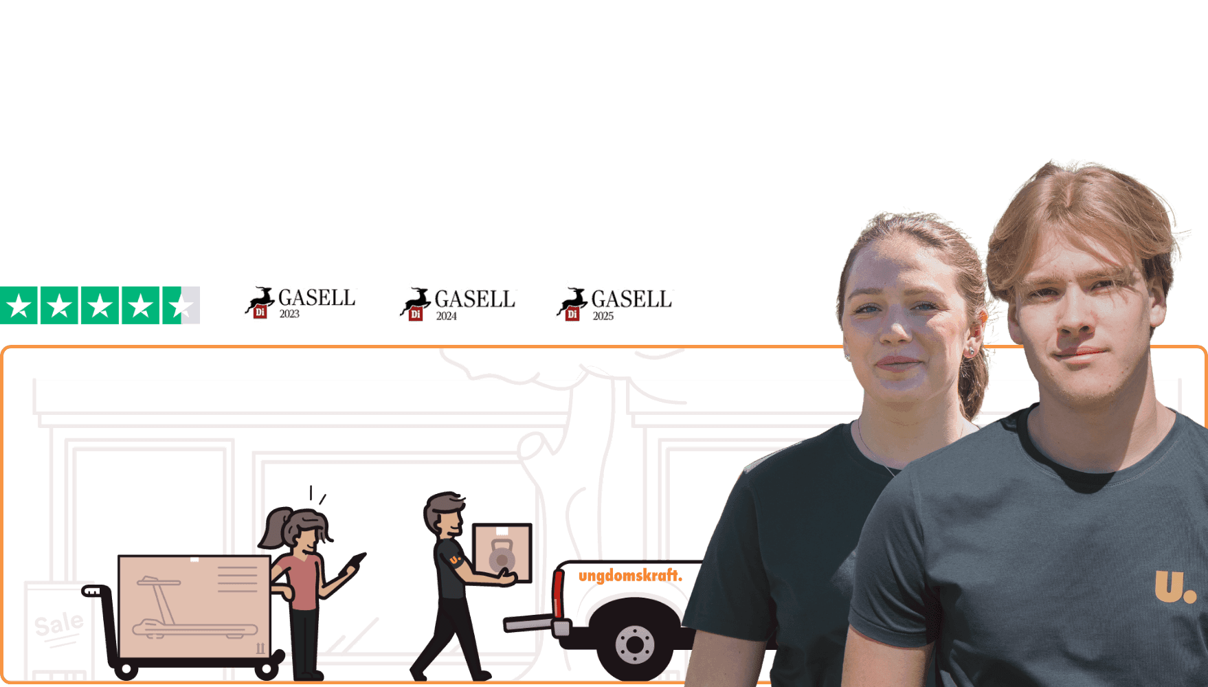 Ungdomskraft delivery van Gothenburg – young workers loading packages for same-day delivery in Gothenburg