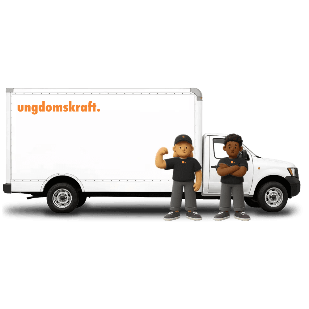Ungdomskraft lastbil med bakgavellyft